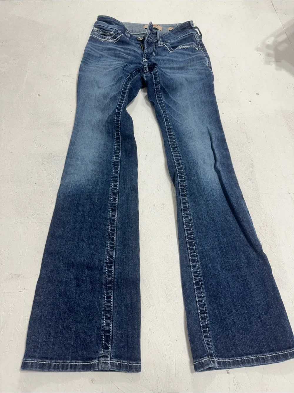Ariat Women's Dark Blue Bootcut Jeans with Embroidered Pocket - Picture 2 of 3